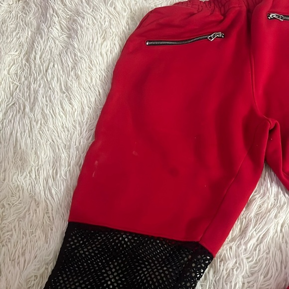 MISSGUIDED Red Joggers with Mesh Openings - Picture 4 of 5